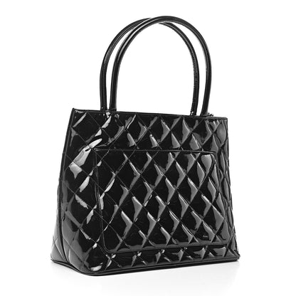 Chanel Patent Quilted Medallion Tote Black 3 of 12
