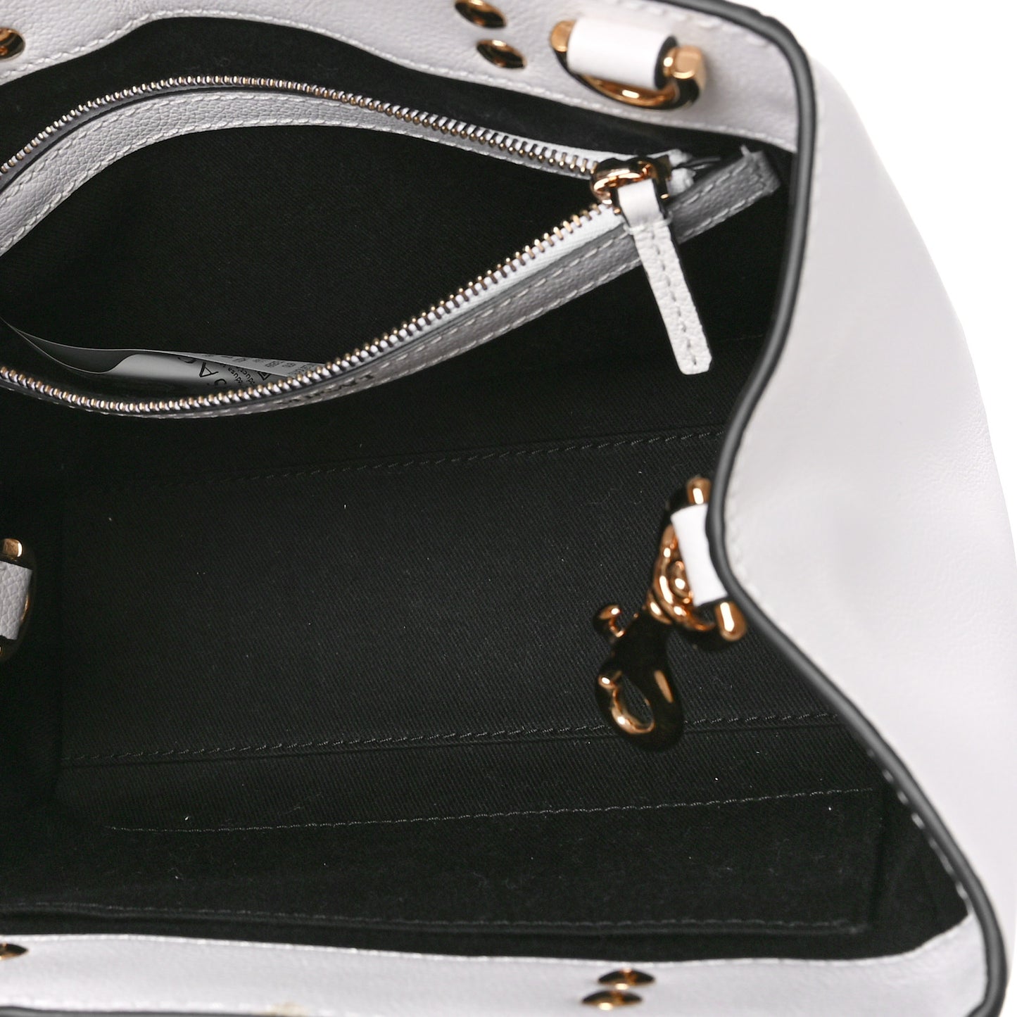 Grained Calfskin Small La Medusa Chain Tote White
