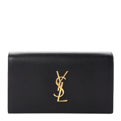 Saint Laurent Grain De Poudre Classic Monogram Kate Clutch Black 1 of 8