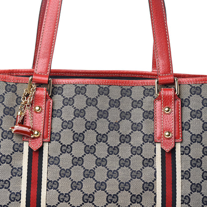 Gucci Monogram Large Jolicoeur Tote Navy Red 11 of 16