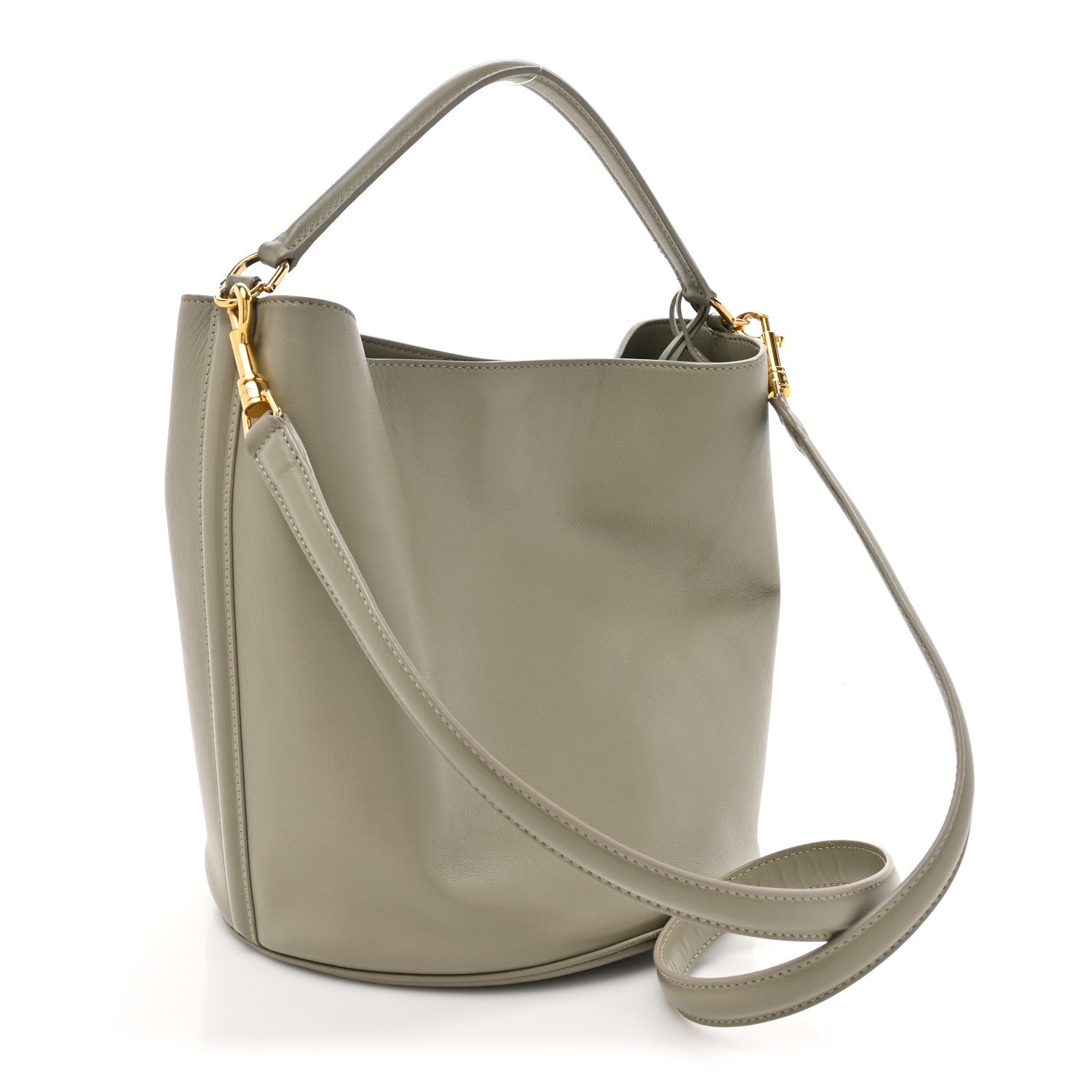 Celine Smooth Calfskin Bucket 16 Bag  Green Clay 4 of 15
