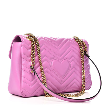 Gucci Calfskin Matelasse Medium GG Marmont Shoulder Bag Candy Mousse 3 of 10