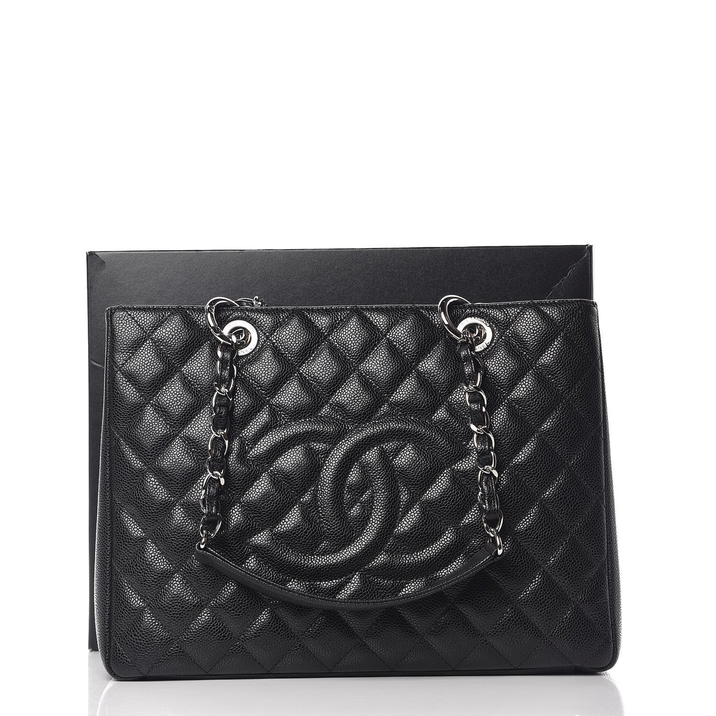 Caviar Quilted Grand Shopping Tote GST Black
