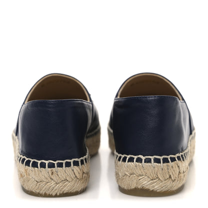 Chanel Lambskin CC Espadrilles 36 Navy Black 6 of 11