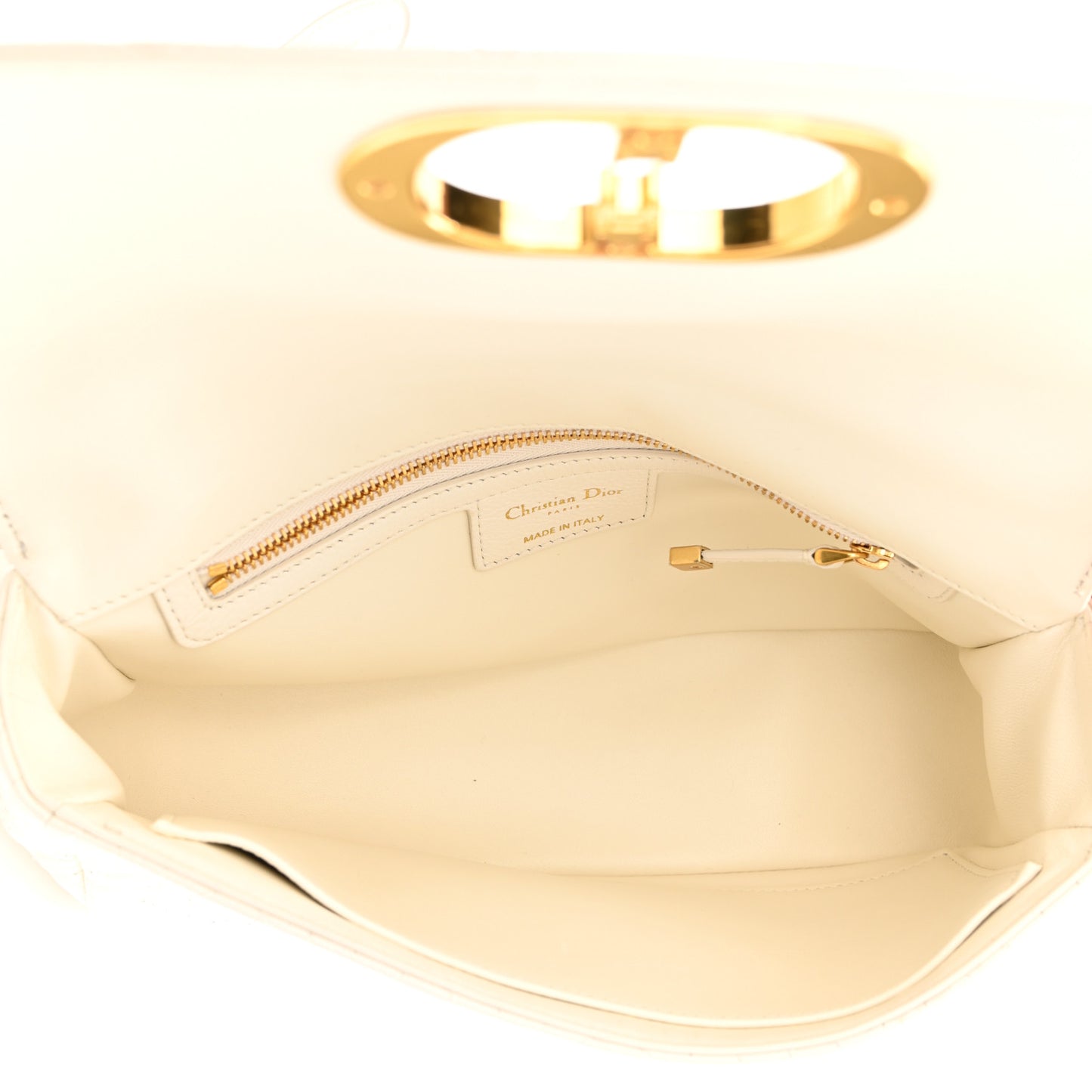 Supple Calfskin Cannage Medium Caro Bag Ivory