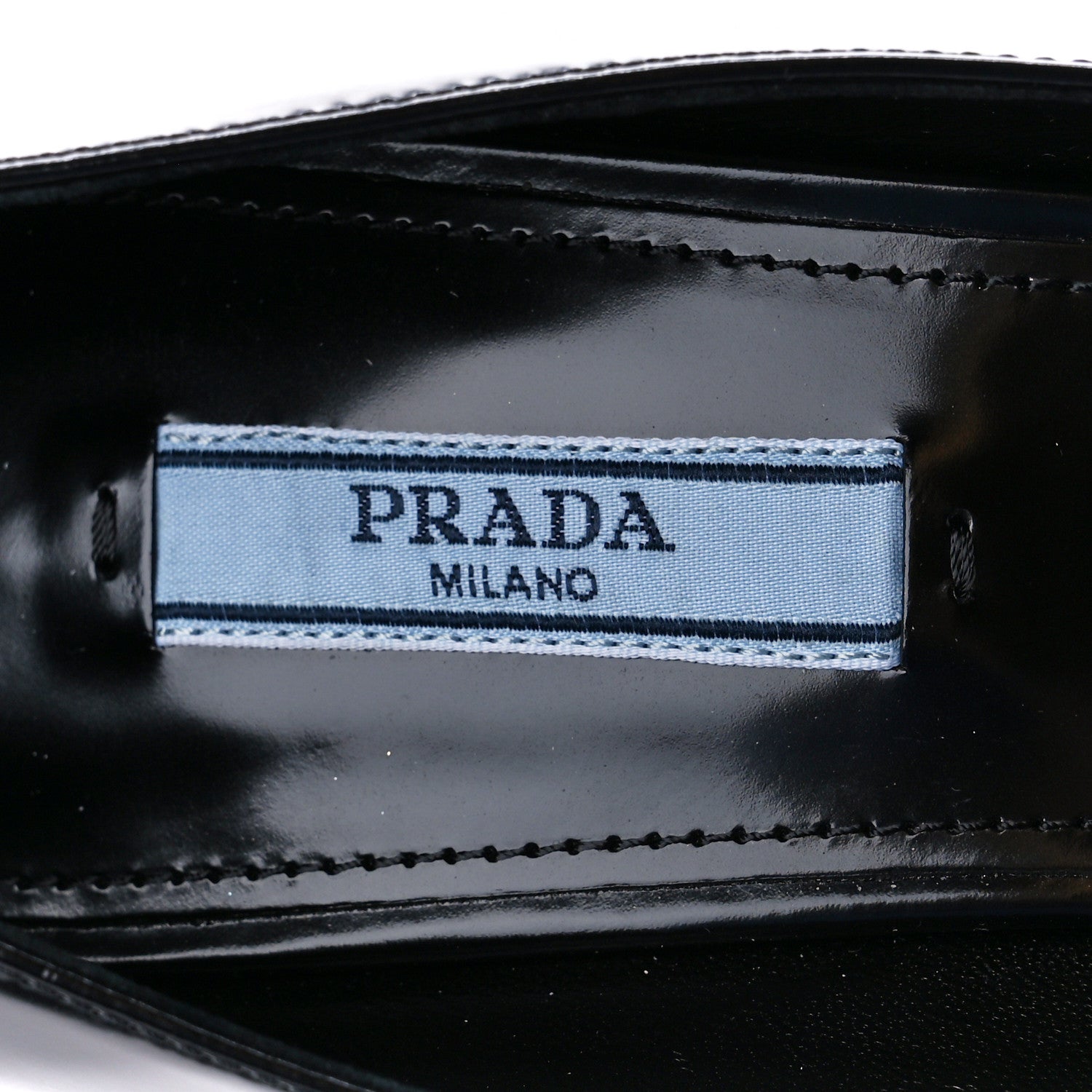 Prada Spazzolato Metal Triangle Logo Pointed Toe 85mm Pumps 39 Black 7 of 8