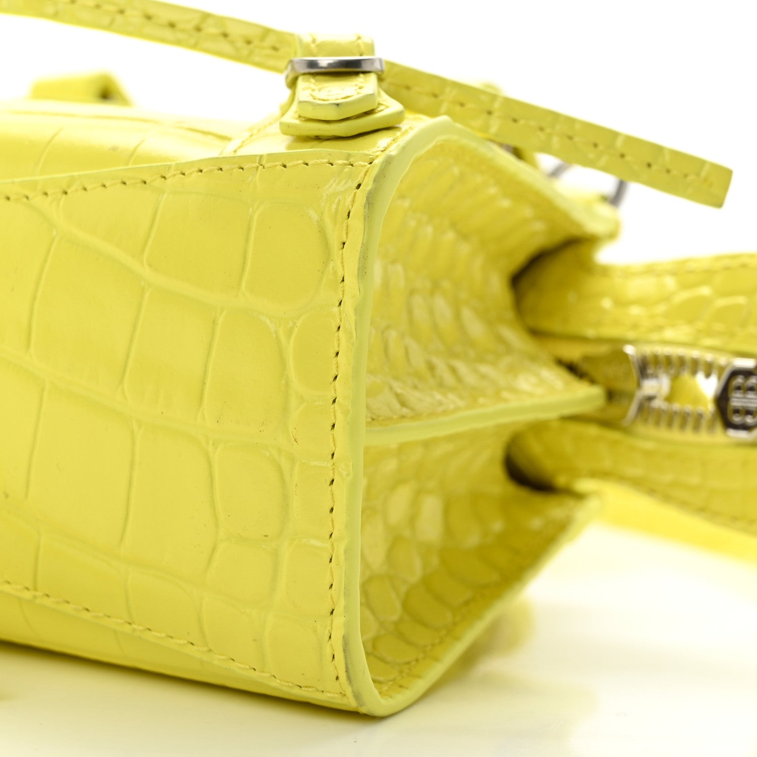 Balenciaga Calfskin Crocodile Embossed Neo Classic Hardware Nano City Crossbody Light Yellow 9 of 9