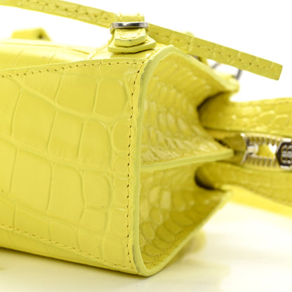 Balenciaga Calfskin Crocodile Embossed Neo Classic Hardware Nano City Crossbody Light Yellow 9 of 9