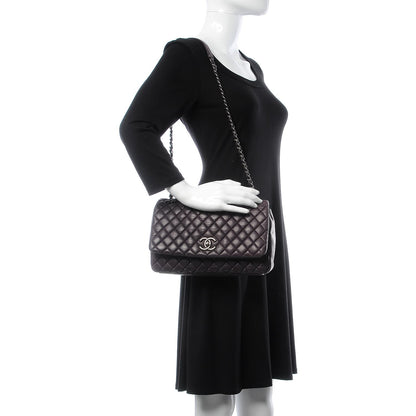 Chanel Iridescent Calfskin Quilted Large New Bubble Flap Plum 2 of 12