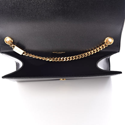 Saint Laurent Grain De Poudre Medium Classic Monogram Kate Satchel Black 7 of 9