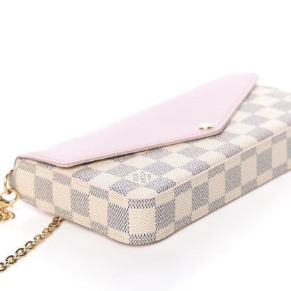 Louis Vuitton Damier Azur Calfskin Pochette Felicie Eau de Rose 8 of 11