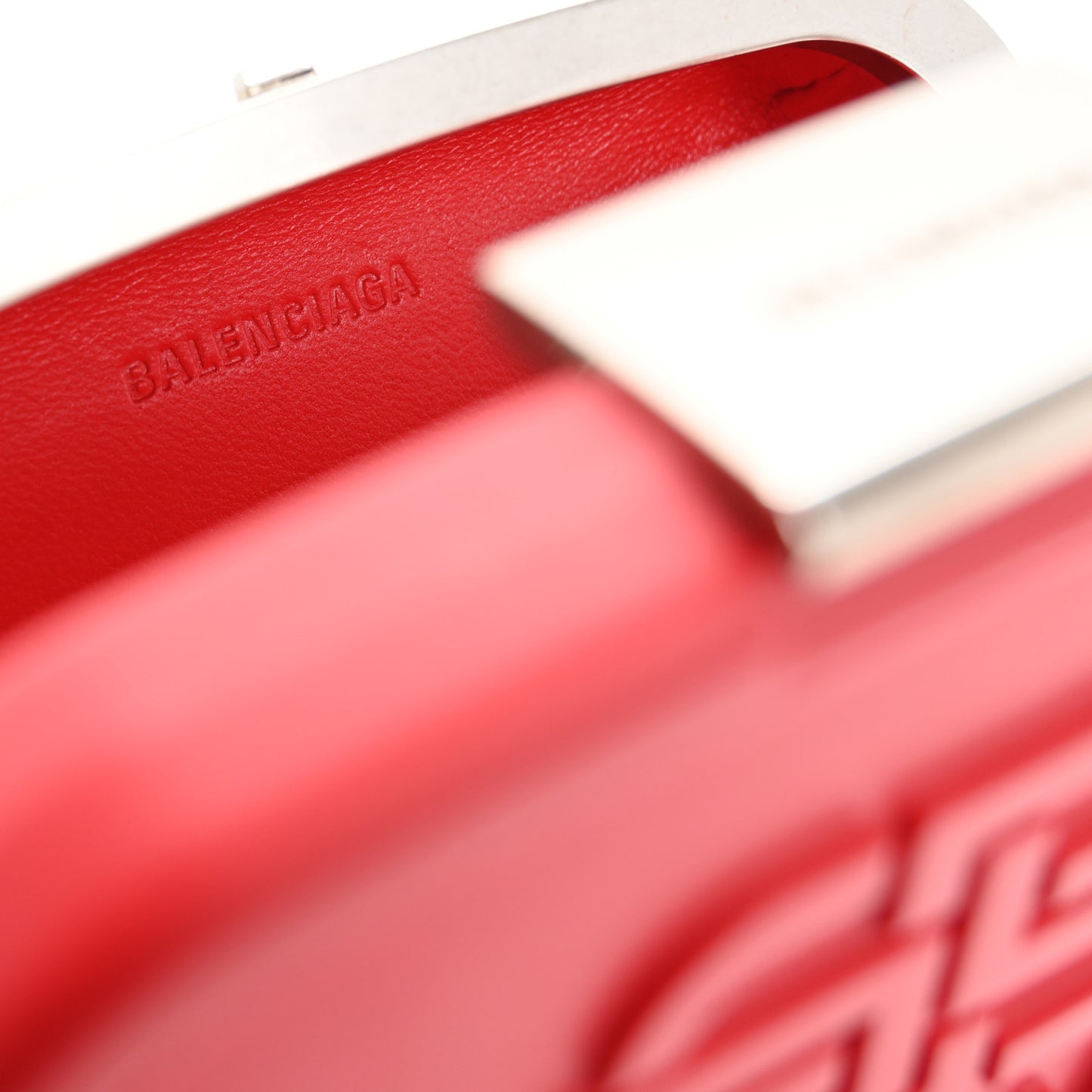 Recycled Plastic Calfskin Embossed Mini Lunch Box Case with Strap Red