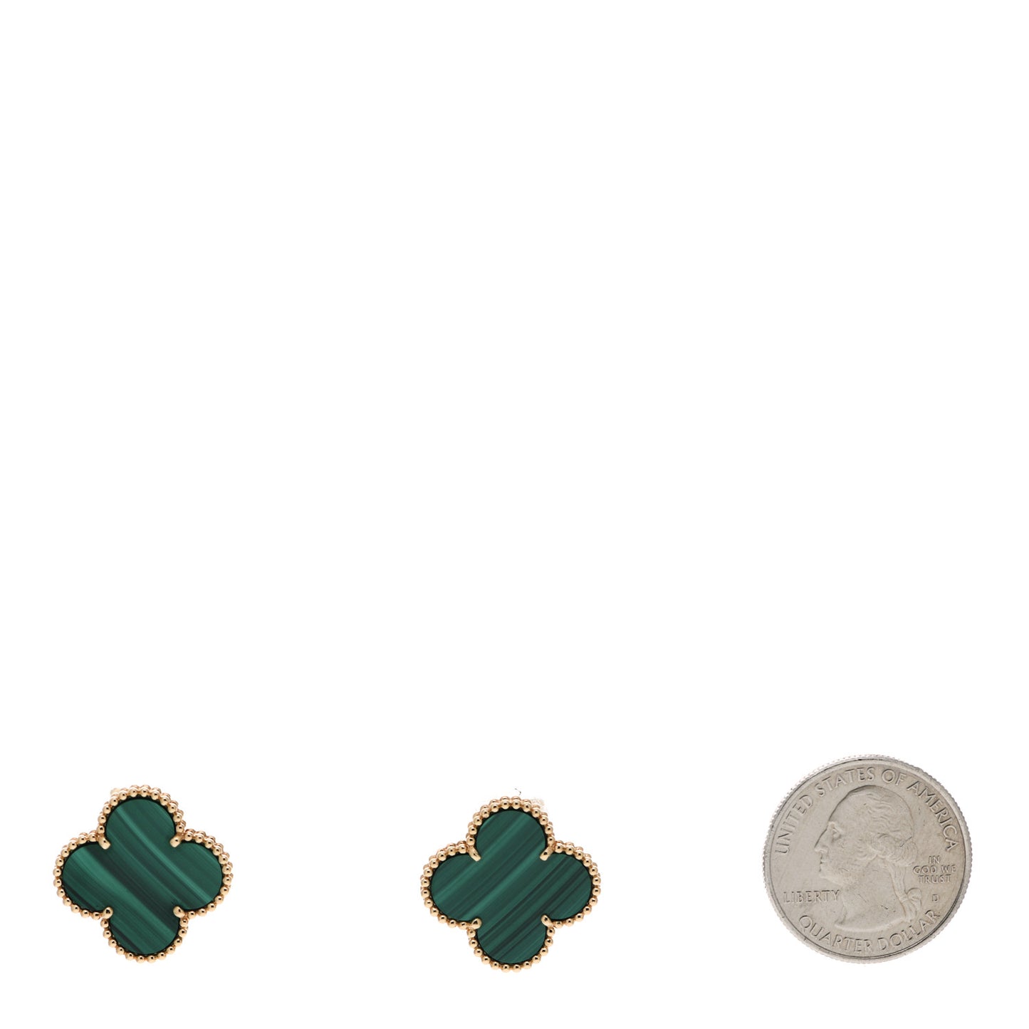 18K Yellow Gold Malachite Magic Alhambra Earrings
