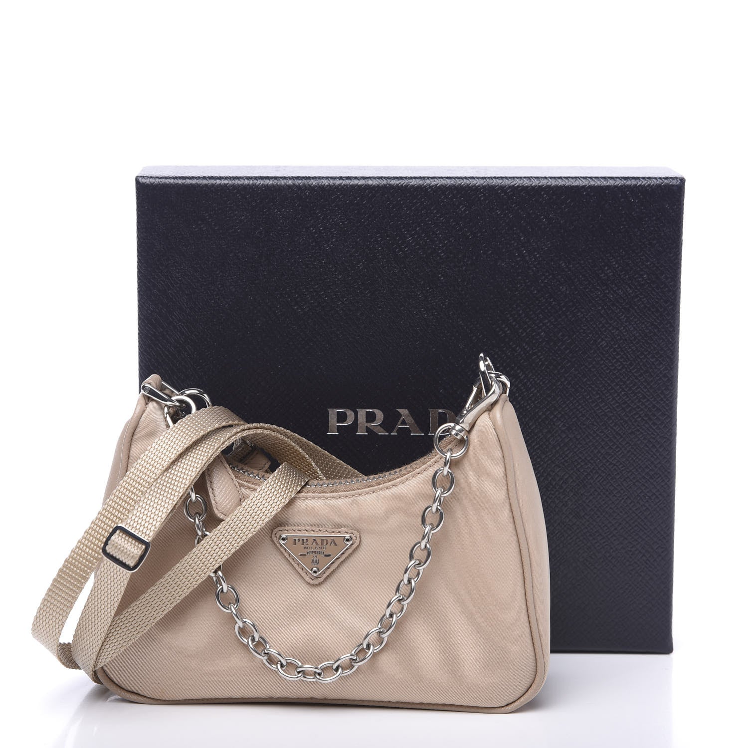 Prada Tessuto Nylon Saffiano Mini Re-Edition 2000 Shoulder Bag Cammeo 9 of 9