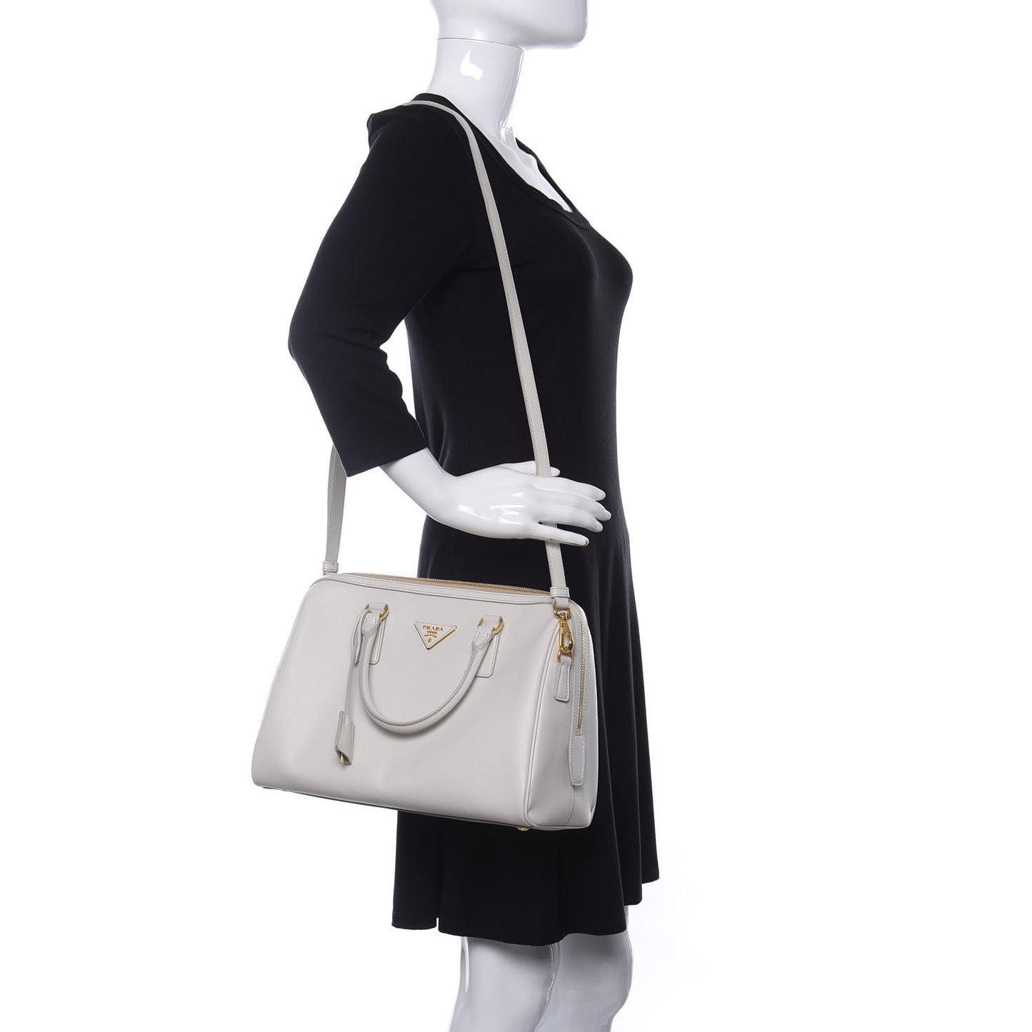 Saffiano Lux Bowler Bianco