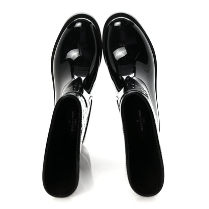 Louis Vuitton Rubber Embossed Monogram Drops Flat Half Boots 41 Black 2 of 8
