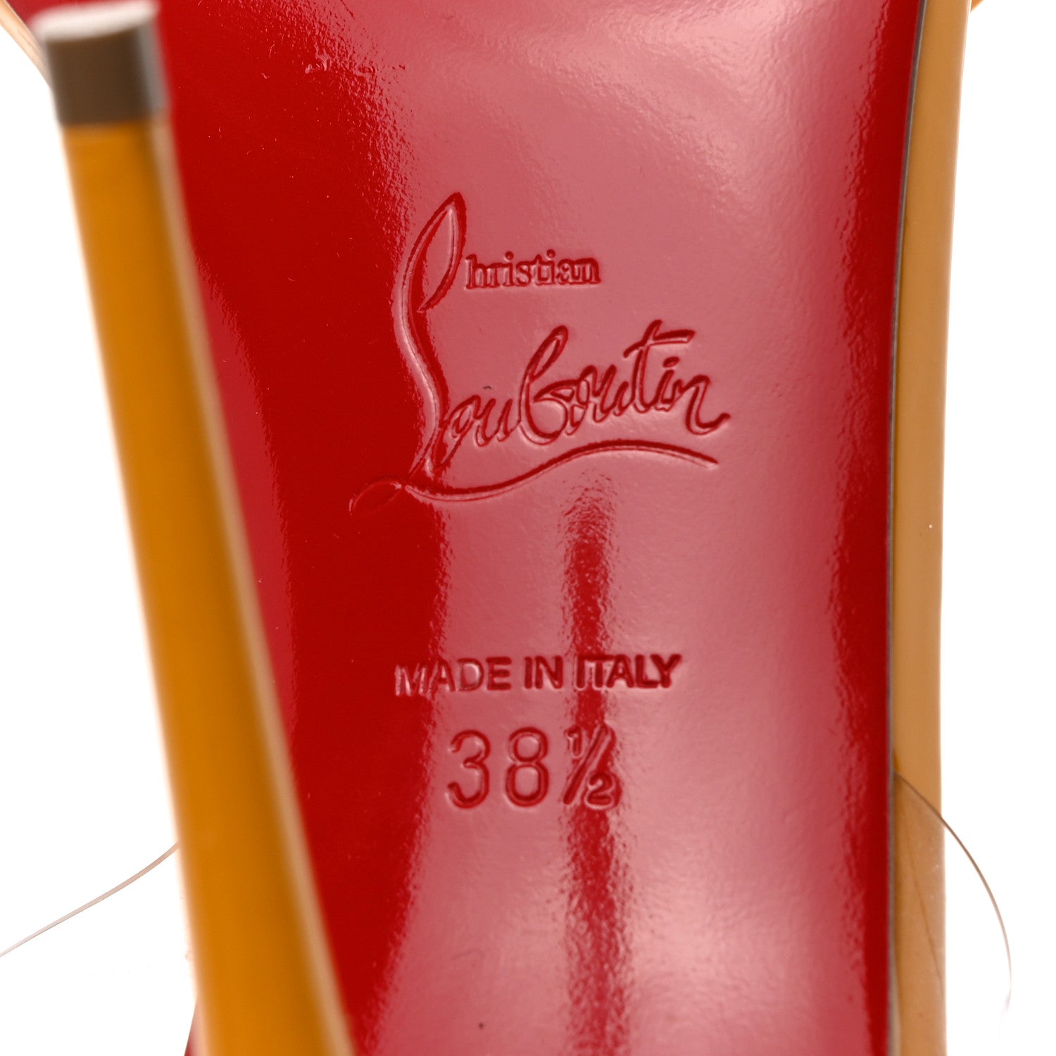 Christian Louboutin Patent PVC Jonatina 100 Sandals 38.5 Topaz Transparent 7 of 8