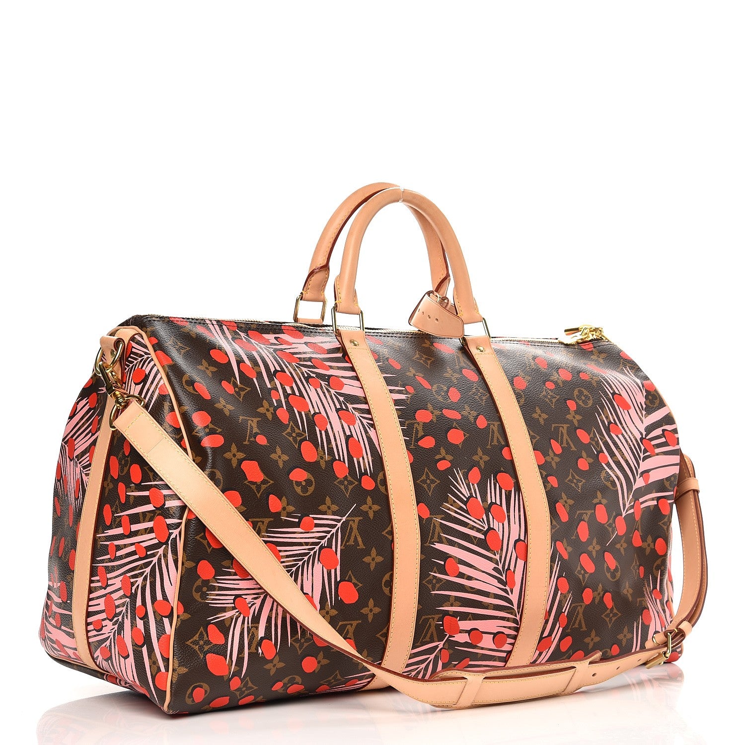 Louis Vuitton Monogram Jungle Dots Keepall Bandouliere 50 Sugar Pink Poppy 3 of 11