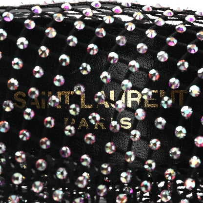 Saint Laurent Mesh Crystal Suede Koller 110 Knee High Boots 39 Black 9 of 10