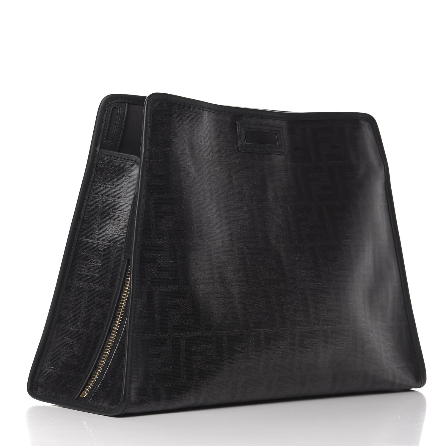 Fendi X FILA Glazed Fabric FF 1974 Mania Medium Peekaboo Defender Cover Black White 3 of 11