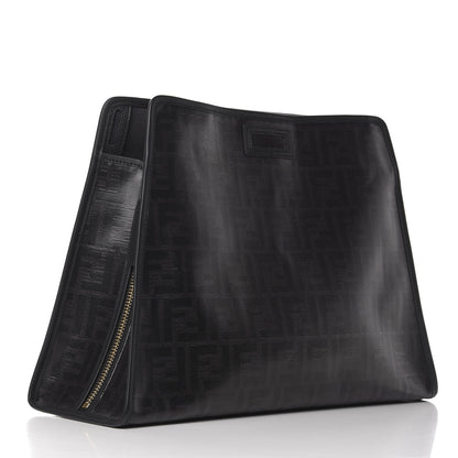 Fendi X FILA Glazed Fabric FF 1974 Mania Medium Peekaboo Defender Cover Black White 3 of 11