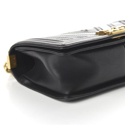 Chanel Caviar Glazed Calfskin Chevron Medium Boy Flap Black 6 of 12