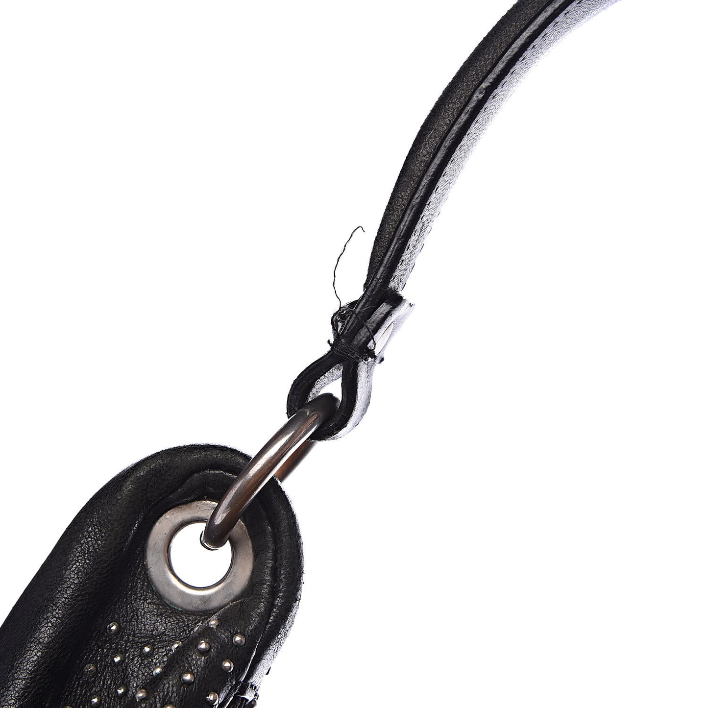 Lambskin Studded Solar Hobo Black