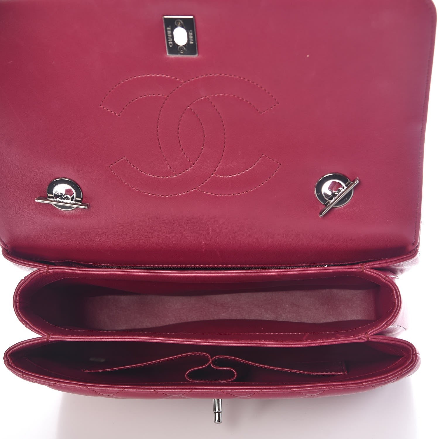 Chanel Lambskin Quilted Medium Trendy CC Flap Dual Handle Bag Dark Pink 5 of 8