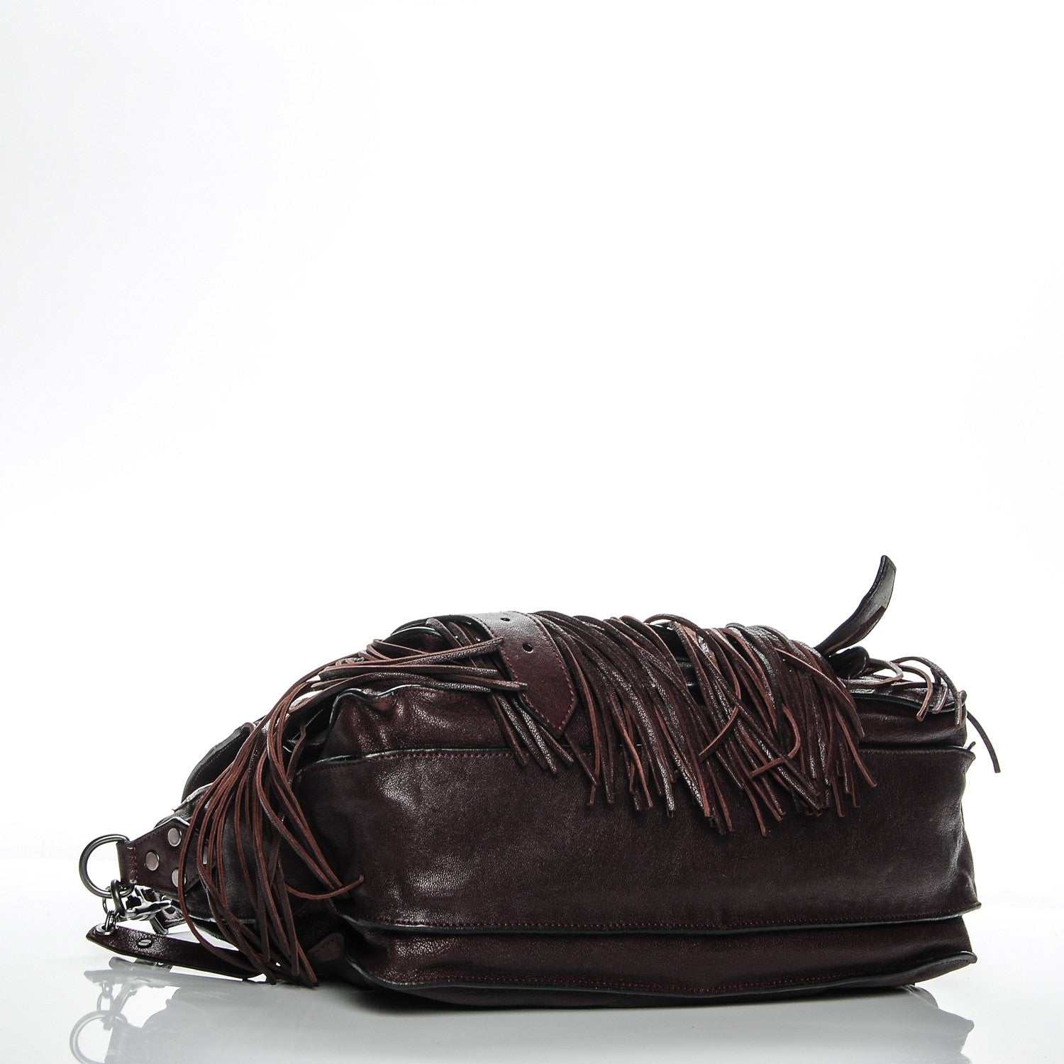 Proenza Schouler Lambskin Fringe Medium PS1 Satchel Burgundy 4 of 7