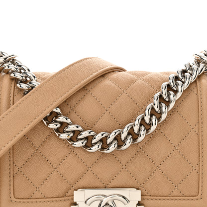 Chanel Caviar Quilted Small Boy Flap Beige 8 of 12