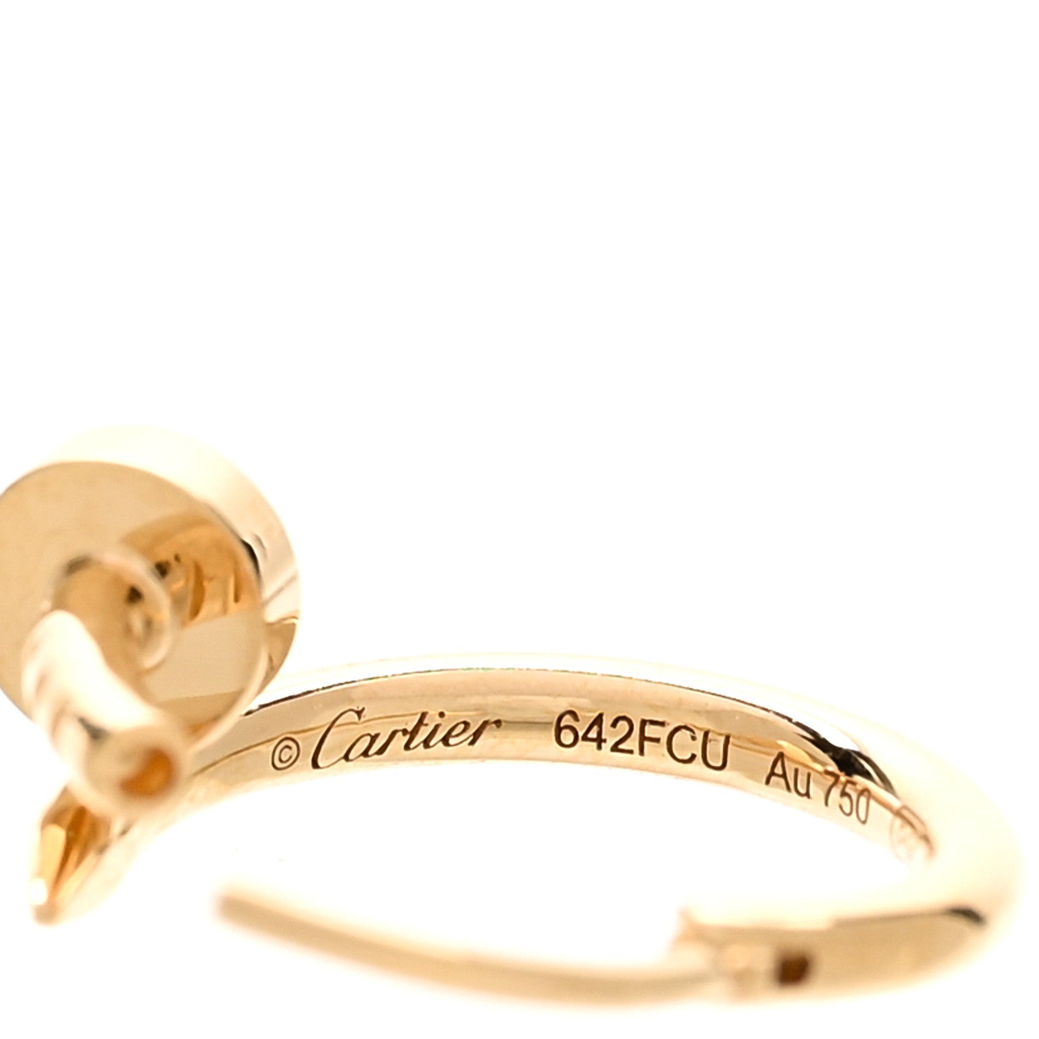 Cartier 18K Yellow Gold Mini Juste Un Clou Hoop Earrings 4 of 5
