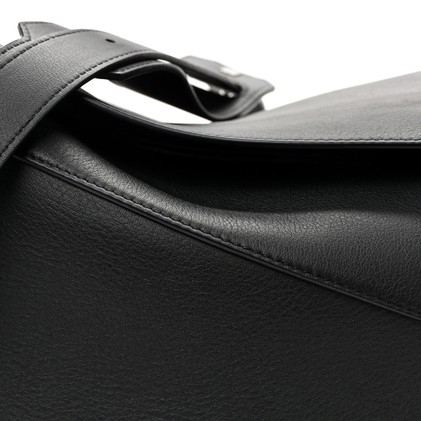 Calfskin Medium Puzzle Edge Bag Black