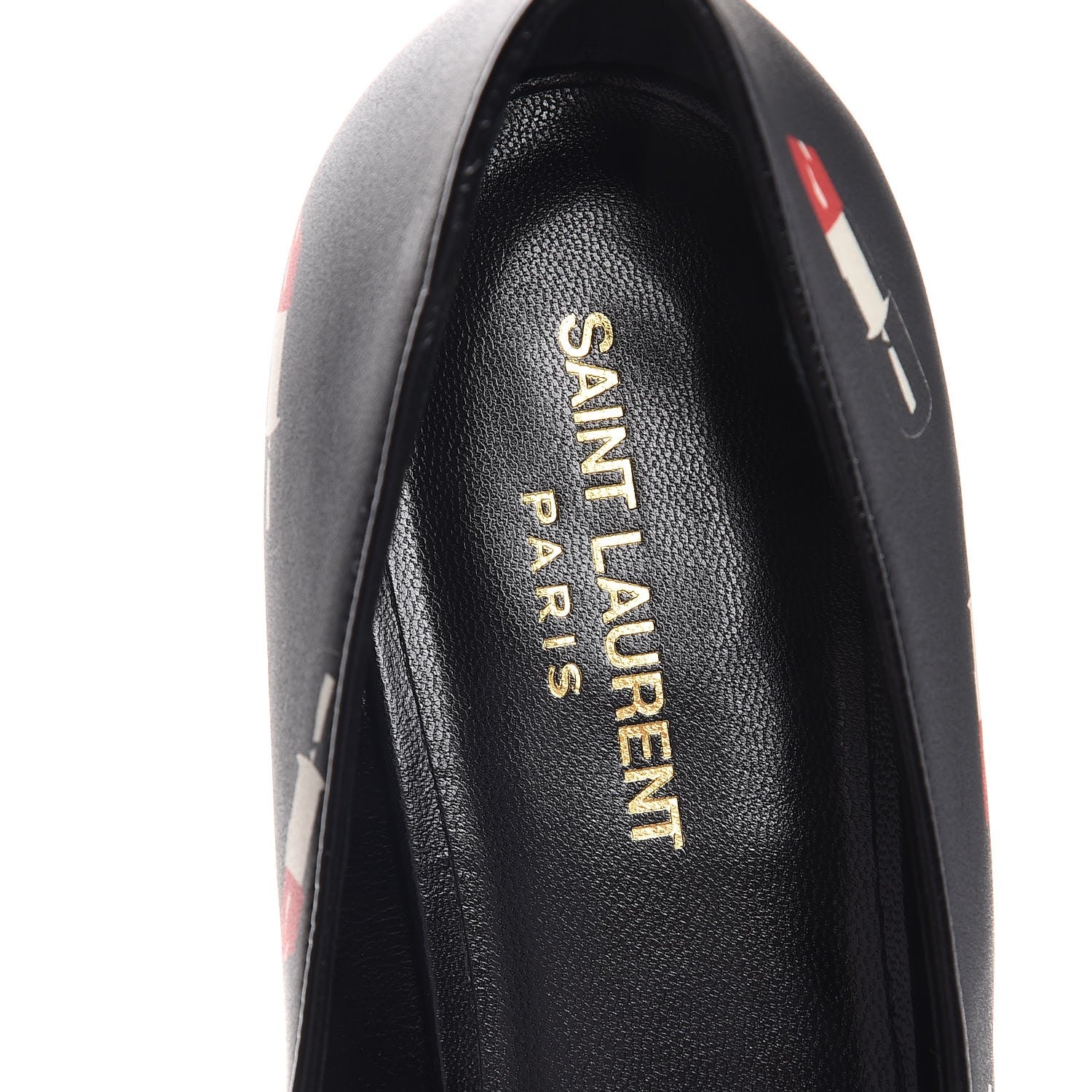 Saint Laurent Soft Calfskin Lipstick Print Loafer 39 Black 7 of 8