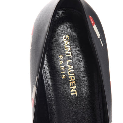 Saint Laurent Soft Calfskin Lipstick Print Loafer 39 Black 7 of 8