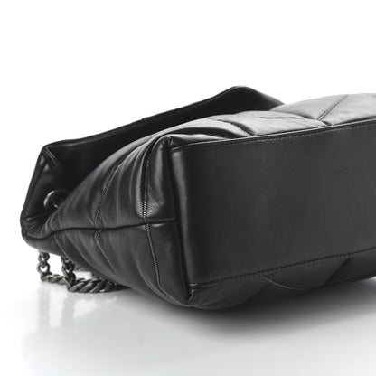 Saint Laurent Lambskin Quilted Small Loulou Puffer Monogram Chain Satchel Black 5 of 8