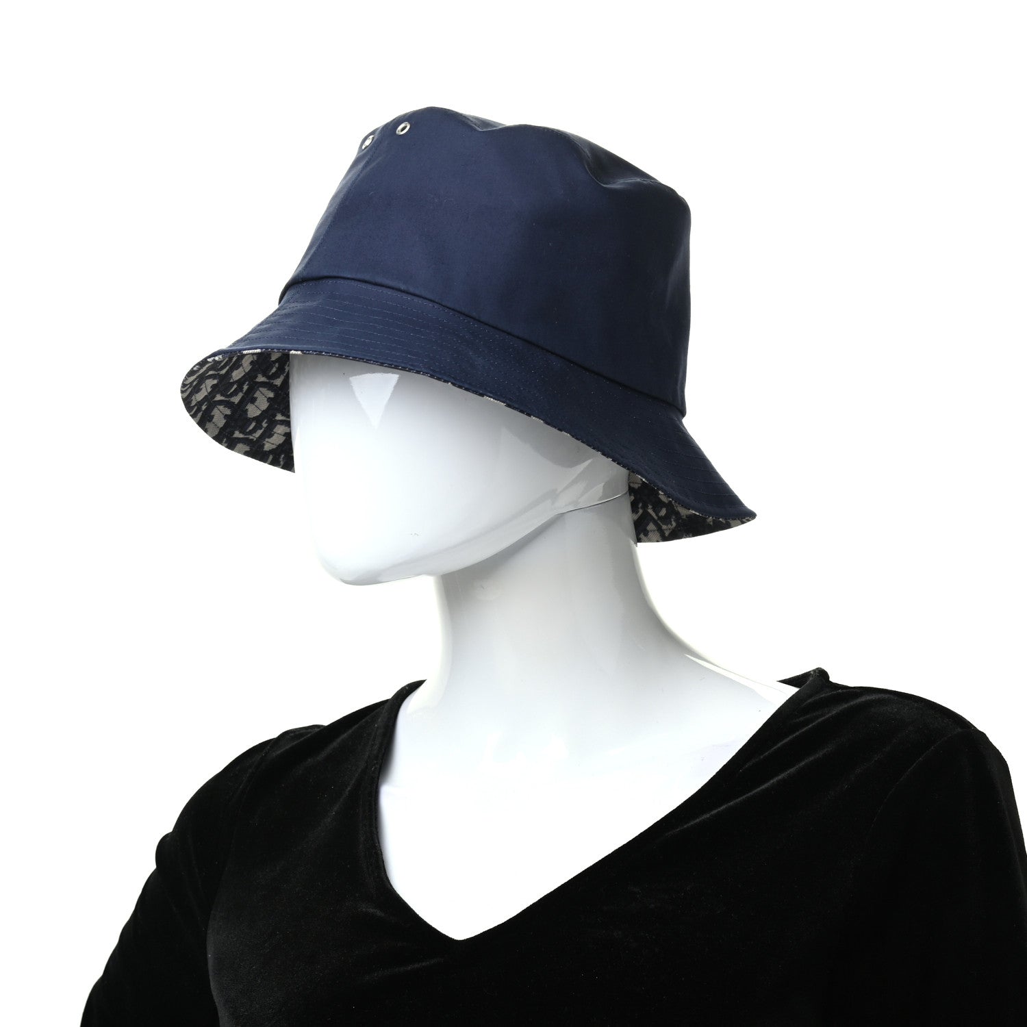 Christian Dior Oblique Reversible Teddy-D Brim Bucket Hat 57 Blue 6 of 8