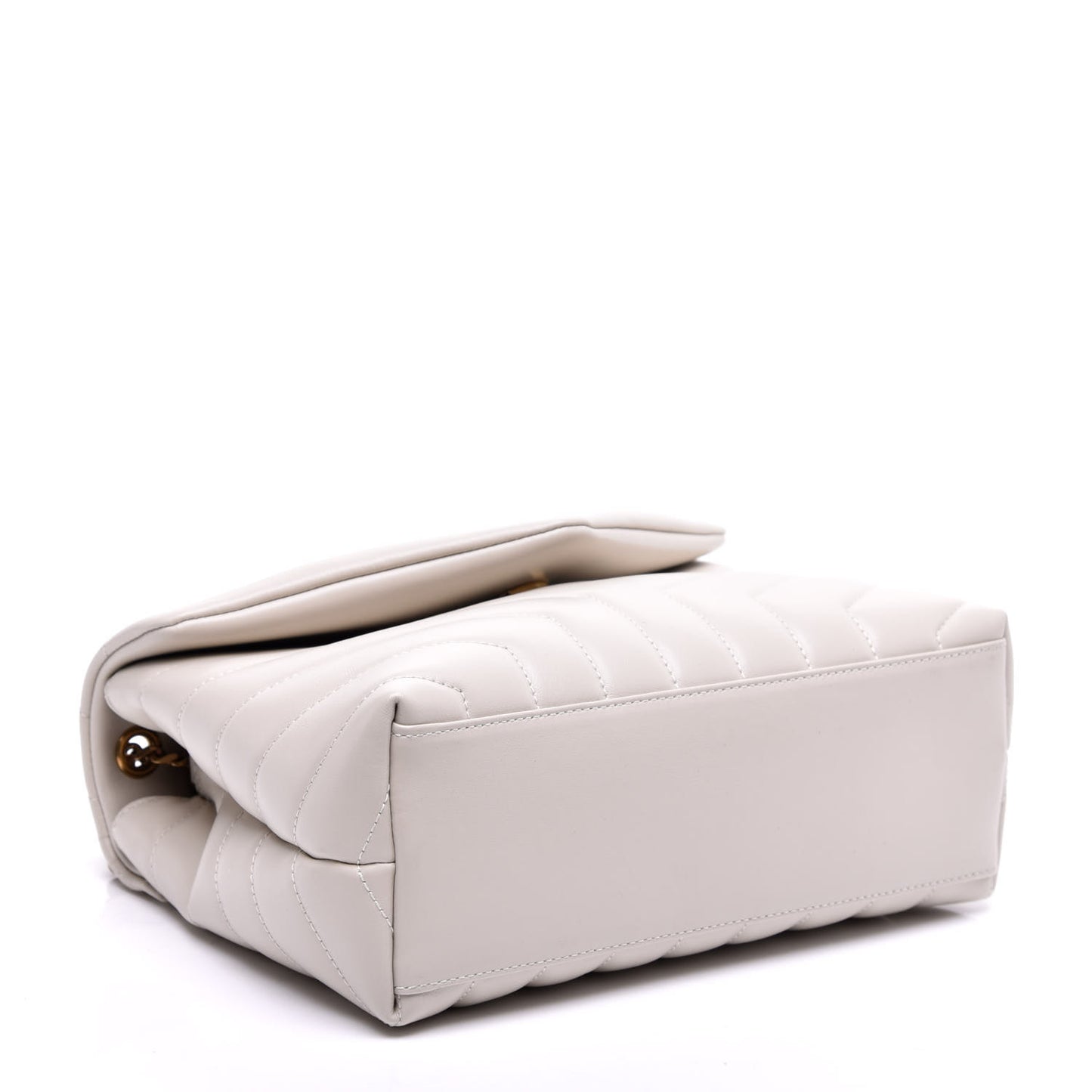Calfskin Y Quilted Monogram Small Loulou Chain Satchel Crema Soft