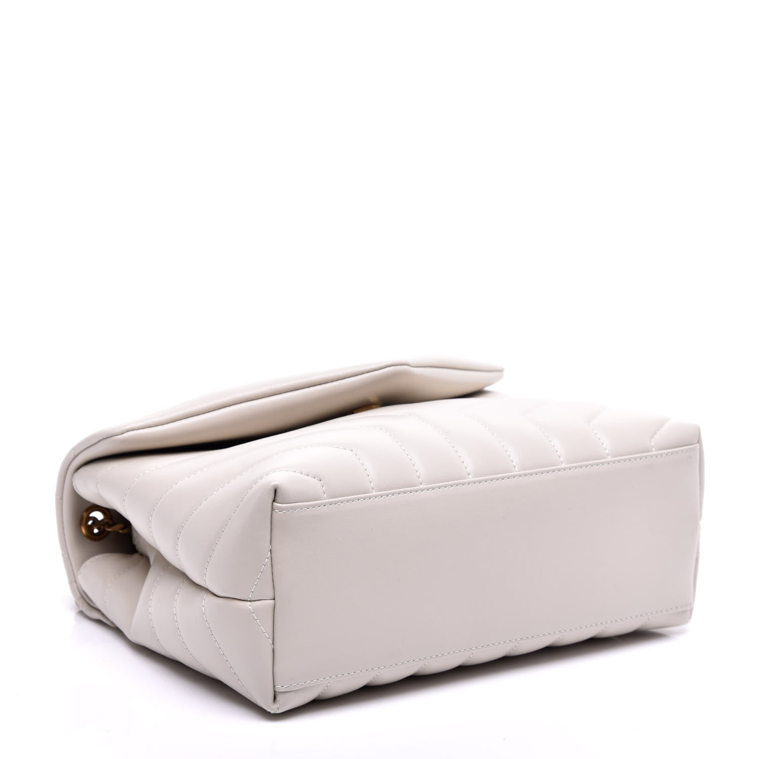 Saint Laurent Calfskin Y Quilted Monogram Small Loulou Chain Satchel Crema Soft 4 of 8