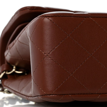 Chanel Lambskin Quilted Small Double Flap Dark Brown 9 of 11