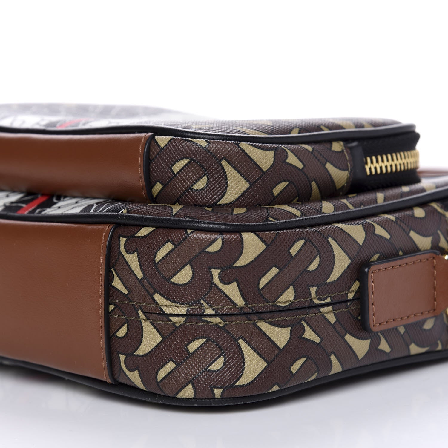 Burberry E-Canvas Monogram Stripe Camera Bag Bridle Brown 8 of 9