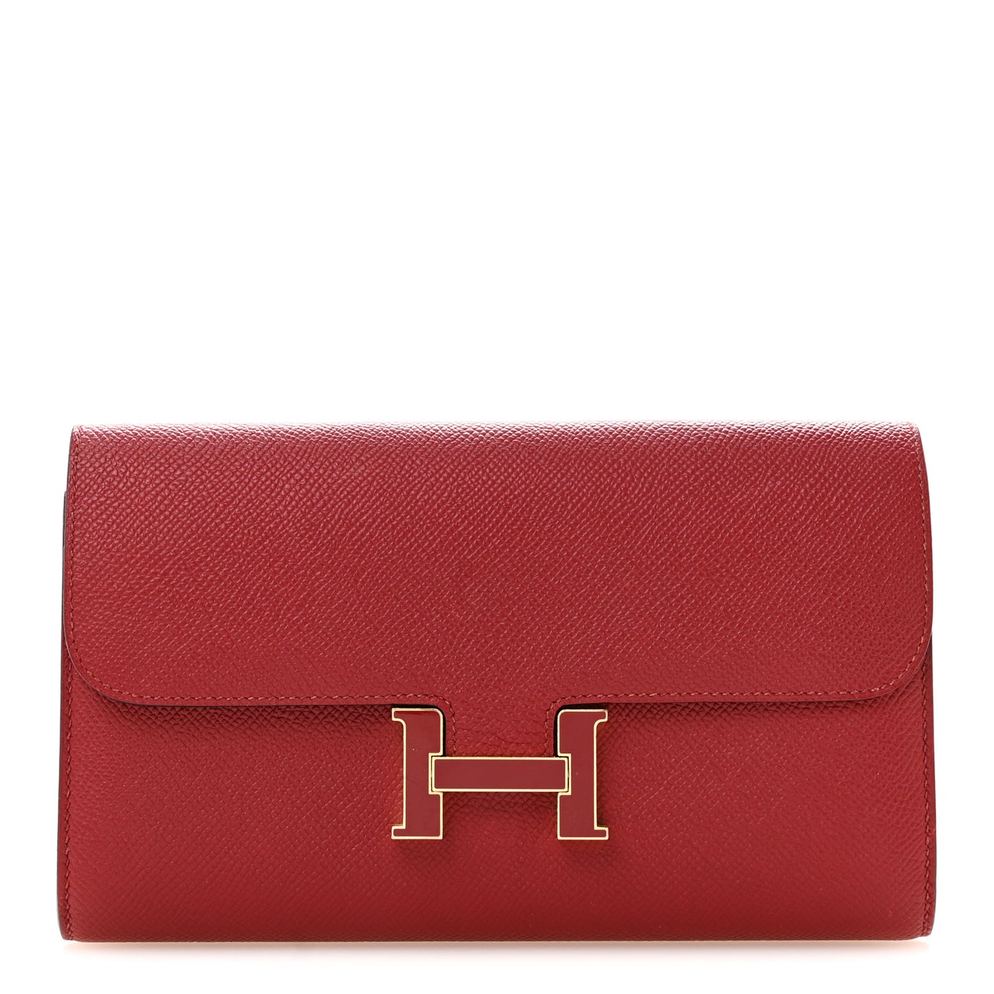 Epsom Enamel Constance Long Wallet Rouge Grenat