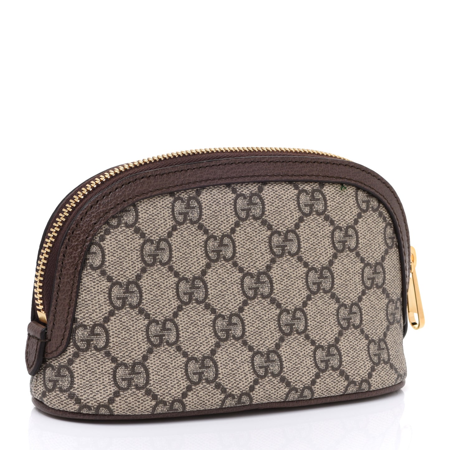 GG Supreme Monogram Textured Calfskin Web Medium Ophidia Cosmetic Case Beige Ebony New Acero