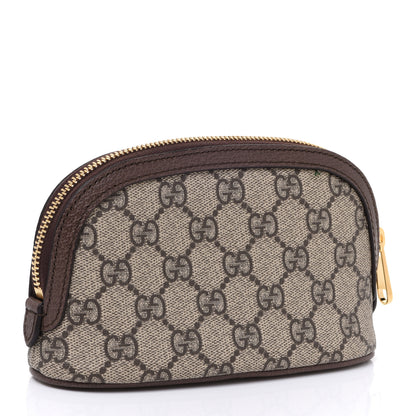 Gucci GG Supreme Monogram Textured Calfskin Web Medium Ophidia Cosmetic Case Beige Ebony New Acero 3 of 8