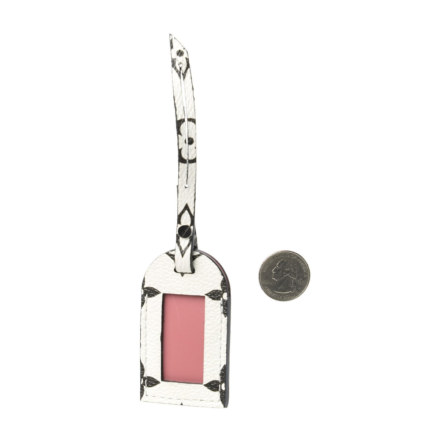 Monogram Luggage Tag White Black