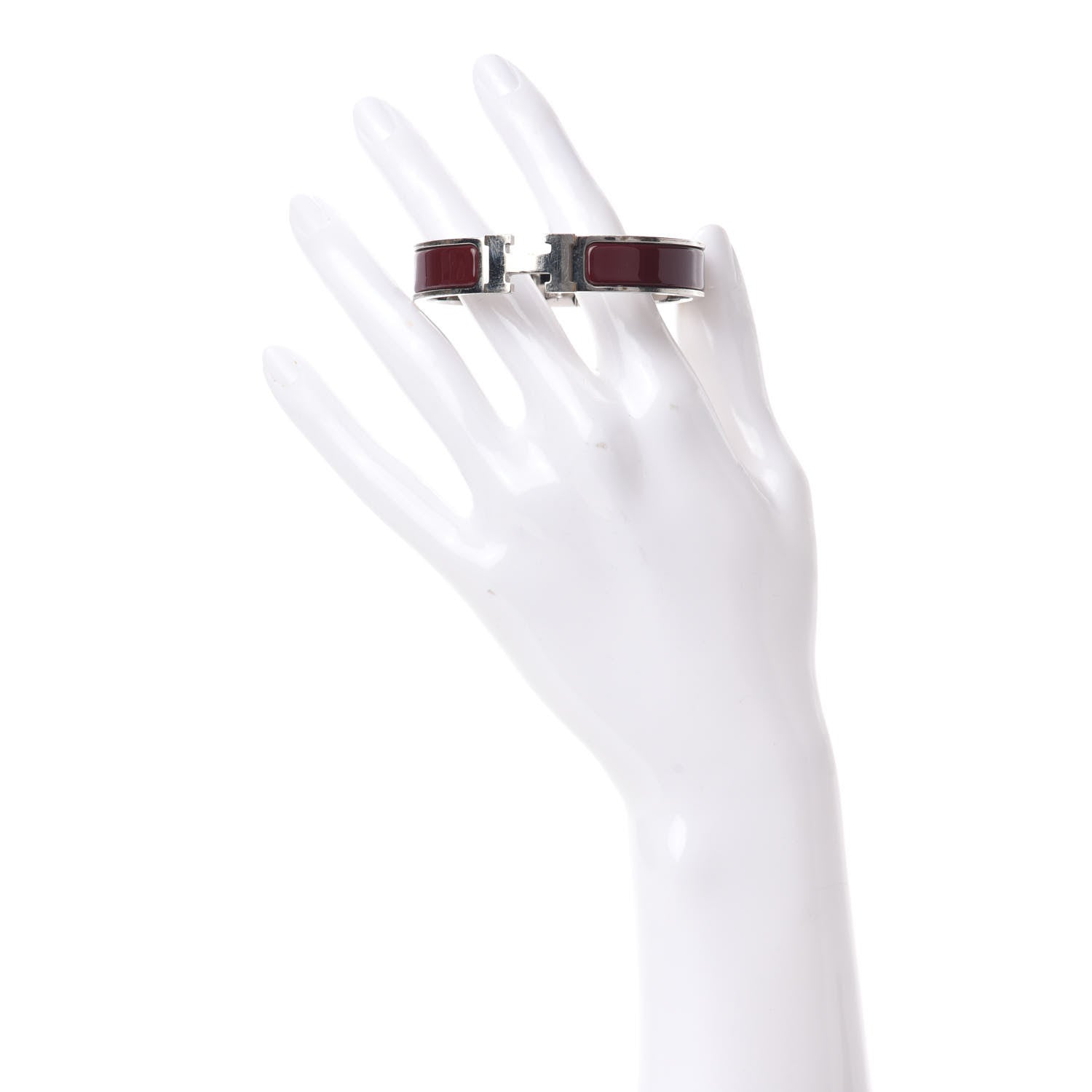 Hermes Enamel Narrow Clic Clac H Bracelet PM Bourgogne 2 of 6
