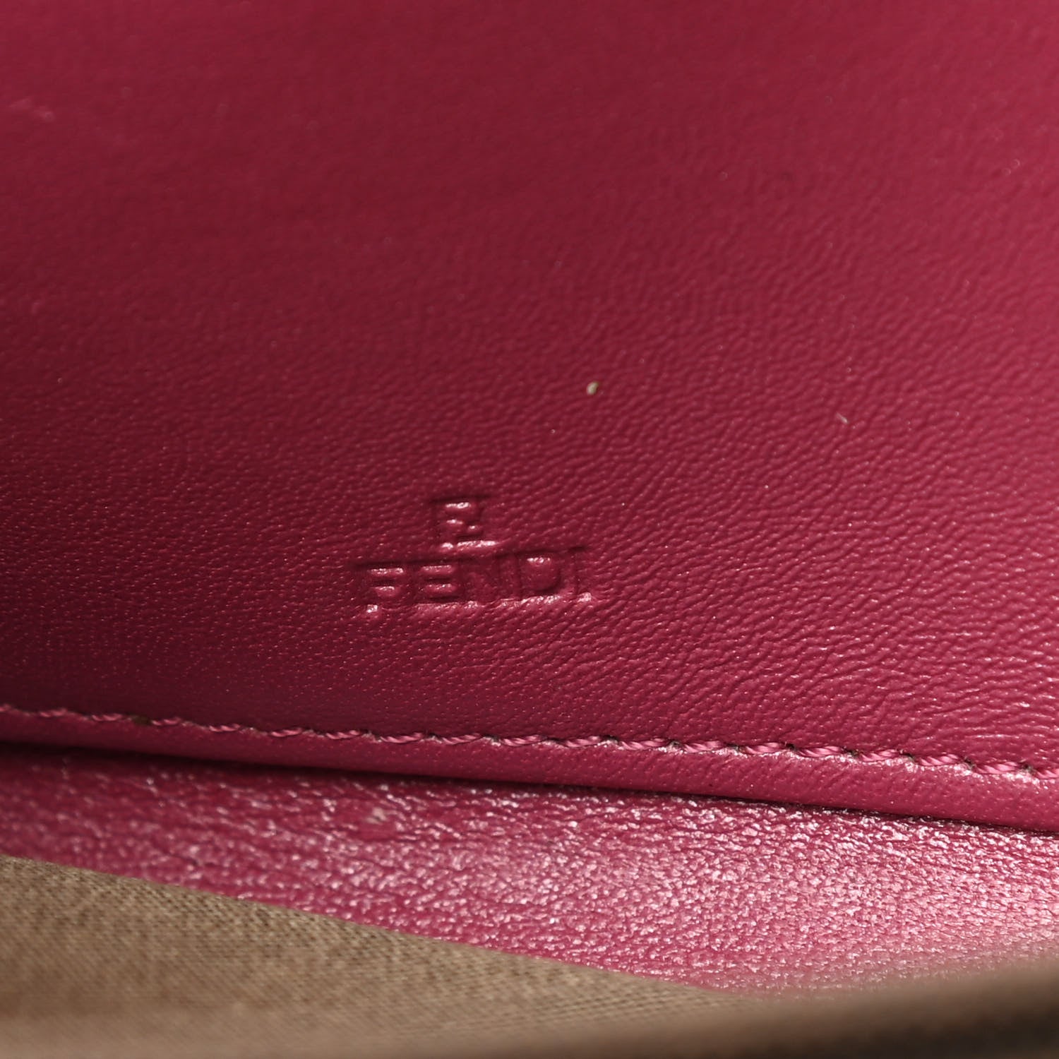 Fendi Vitello Birkin Logo Zip Around Wallet Rosa 6 of 10