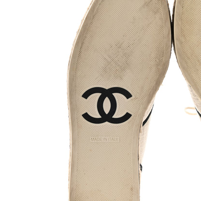 Chanel Cotton Lace Up Espadrilles 37 Light Beige 6 of 8