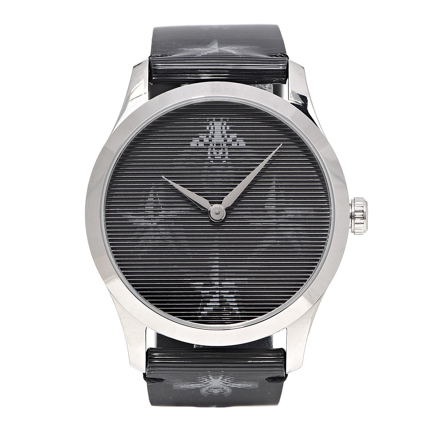 Gucci Stainless Steel Calfskin 38mm G-Timeless Bee Star Hologram Quartz Watch Black 1 of 6