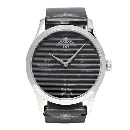 Gucci Stainless Steel Calfskin 38mm G-Timeless Bee Star Hologram Quartz Watch Black 1 of 6