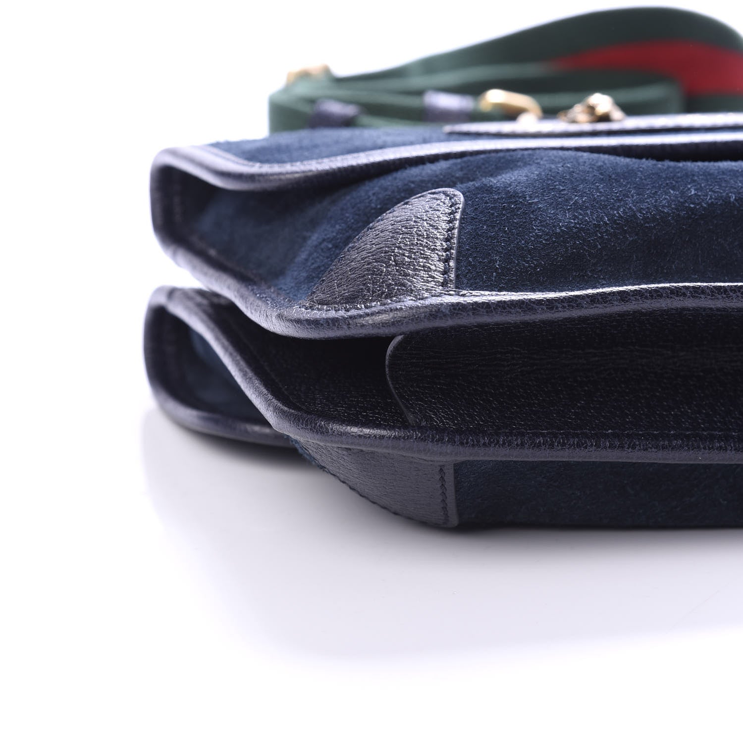 Gucci Suede Web Small Neo Vintage Double Flap Messenger Bag Blue 7 of 10